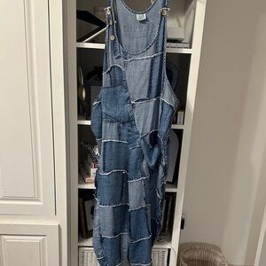 Patchwork Denim Jumpsuit